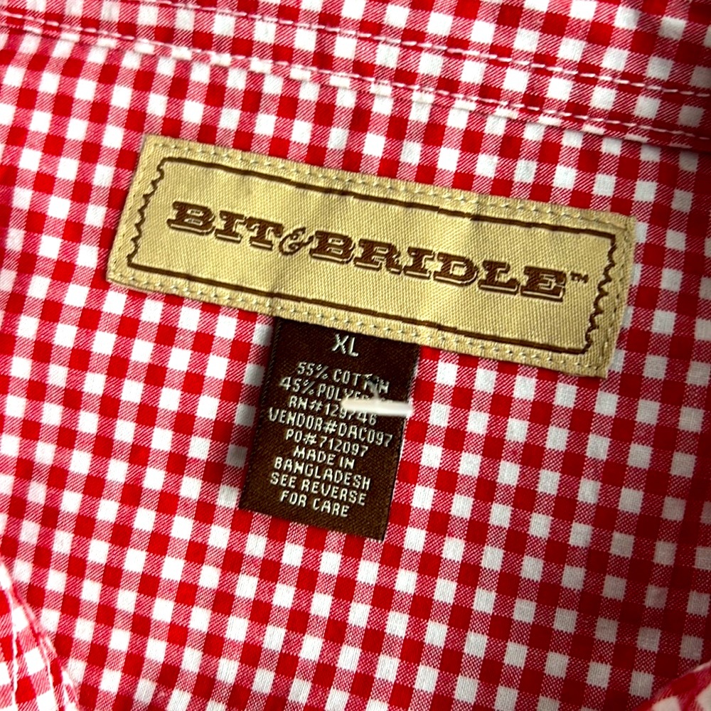 Bit & Bridle Button-up sleeveless shirt XL - Picture 2 of 7